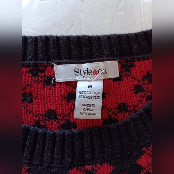 Style & Co Womens Sweater Dress Holiday Colors Size Medium - Picture 3 of 4